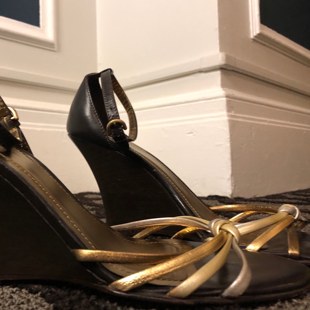 Authentic COACH Strappy Sandal Wedges - Picture 2 of 6